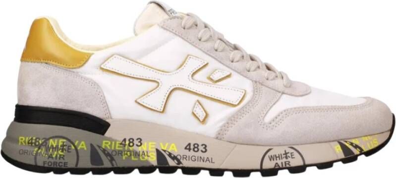 Premiata Witte Mick Sneakers met Gouden Details Multicolor Heren