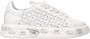 Premiata Witte Leren Veterschoenen met Geborduurde Details White Dames - Thumbnail 1