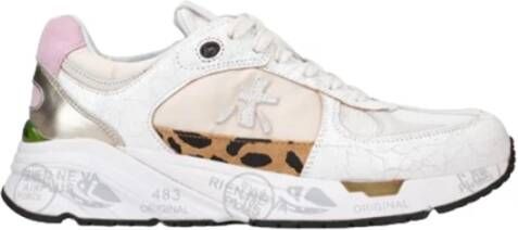 Premiata Leren en Technische Stofsneakers White Dames