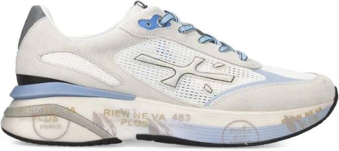 Premiata Witte Sneakers met Ge gde Materialen