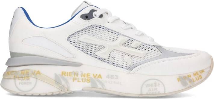 Premiata Witte Panelen Leren Sneakers Multicolor Heren