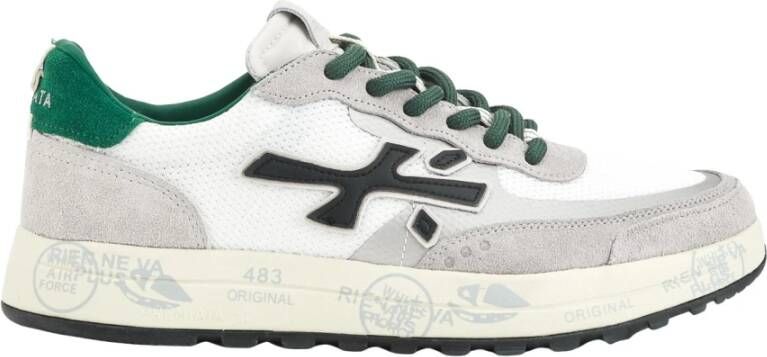 Premiata Witte Sneakers met Groene Details