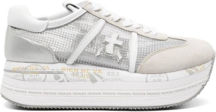 Premiata Witte Sneakers met Mesh Detail Multicolor Dames