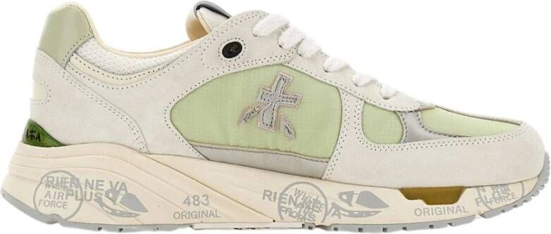 Premiata Witte Mased Lage Sneakers Beige Dames