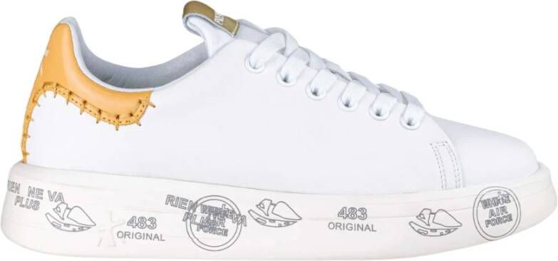 Premiata Witte leren sneakers met logozool White Dames