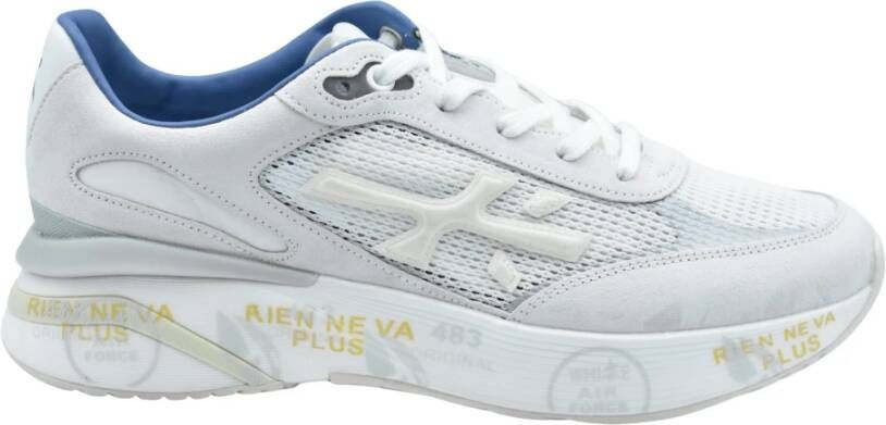 Premiata Witte Veterschoenen met Lage Top