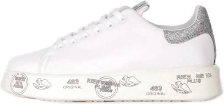 Premiata Witte Veterschoenen met Logo Detail Wit Dames