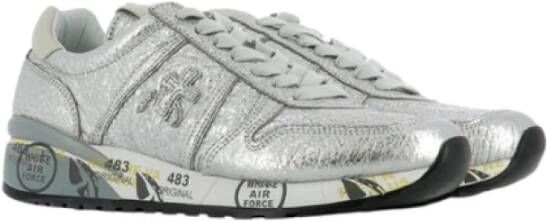 Premiata Zilveren Leren Diane Sneakers Gray Dames