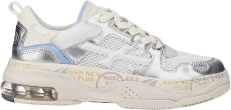 Premiata Zilveren Leren en Stoffen Sneakers