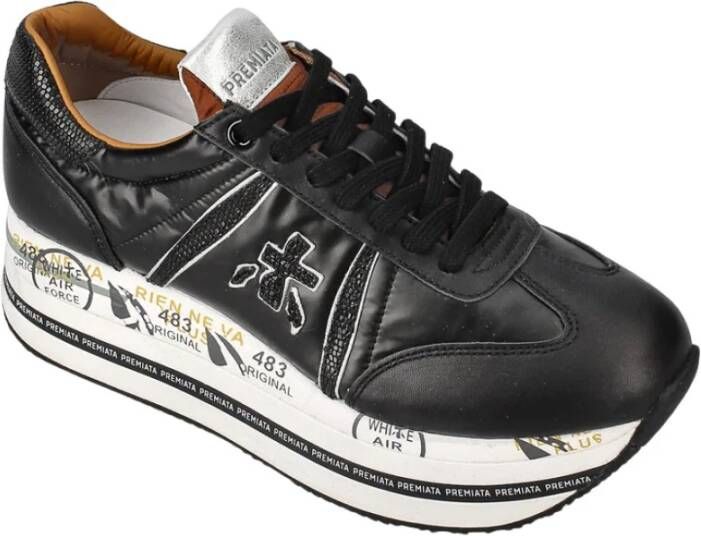 Premiata Beth sneakers met plateauzool Zwart - Foto 2