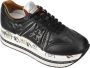 Premiata Chunky Leren Sneaker met Klassieke Prints Black Dames - Thumbnail 2