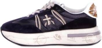 Premiata Zwarte leren sneakers met logo Black Dames