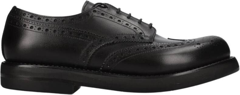 Premiata Zwarte leren veterschoenen