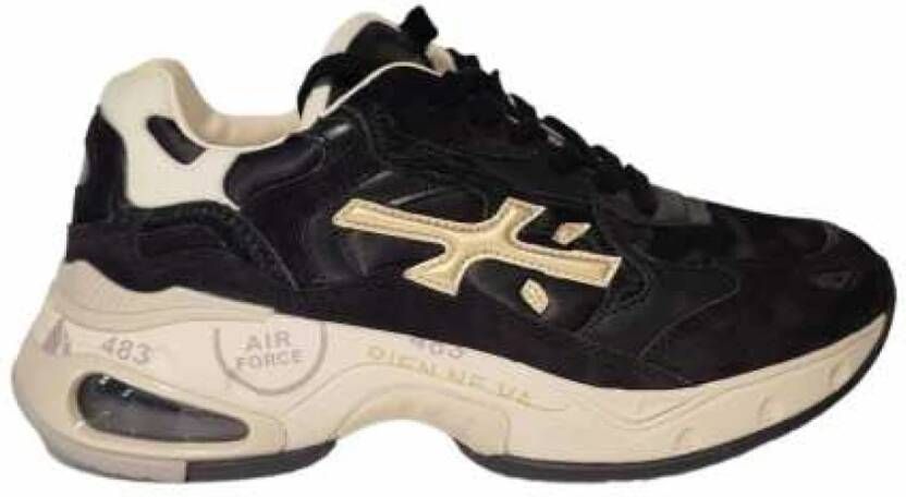 Premiata Low-Top Sneakers Baskets Sharky D Nylon Suu00E8de cuir Satin Noir in zwart
