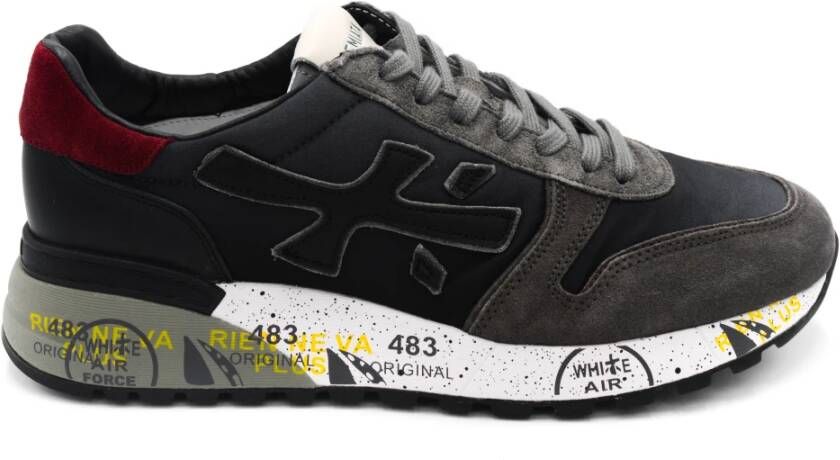 Premiata Zwarte Sneakers met Leren Voering en Rubberen Zool Zwart Heren