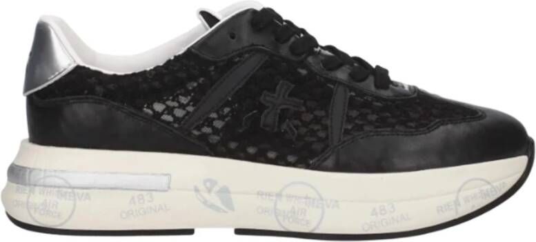 Premiata Zwarte Sneakers met Logotoepassing