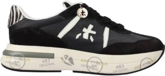 Premiata Zwarte Sneakers met Zebra Detail