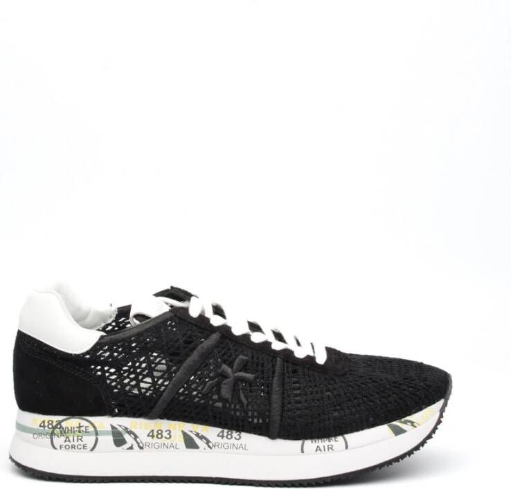 Premiata Zwarte Stof Conny Sneakers Black Dames