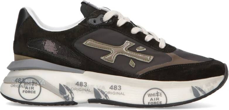 Premiata Zwarte Suède Leren Sneakers Chic Stijl Black Dames
