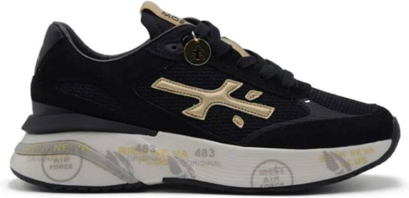 Premiata Blauwe Sneakers met Suède Details