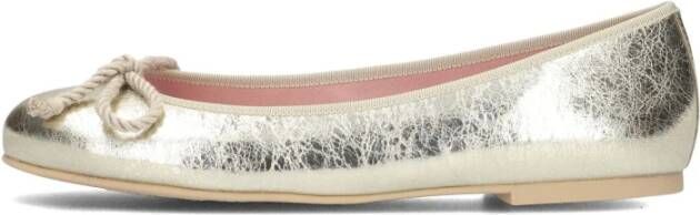 Pretty Ballerinas Gouden Leren Ballerinas met Strik Yellow Dames