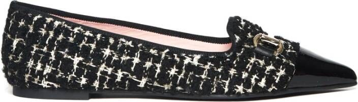 Pretty Ballerinas Leren en Bouclé Stoffen Ballerina`s