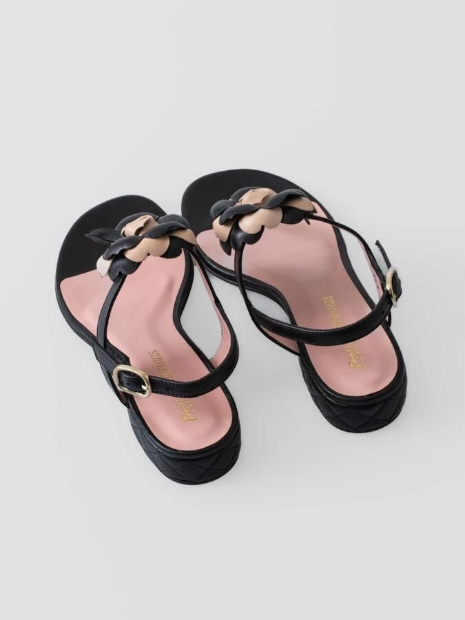 Pretty Ballerinas Handgemaakte Zwarte Leren Ballerina`s