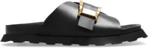 Proenza Schouler Leren sandalen met gesp Zwart Dames