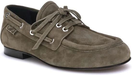 Proenza Schouler Suède Deck Loafers met Bootschoen Veters