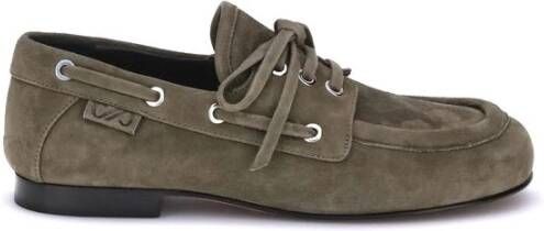 Proenza Schouler Suède Deck Loafers met Bootschoen Veters