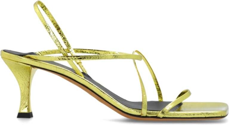 Proenza Schouler Vierkante sandalen met bandjes en hakken Yellow Dames