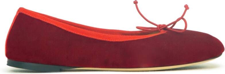 Prosperine Fluwelen Ballerina Schoenen Leren Zool