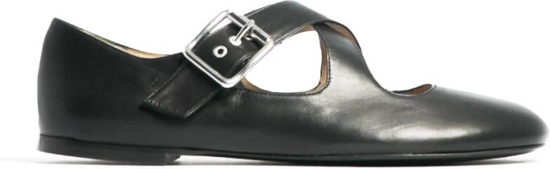 Prosperine Gekruiste leren ballerina's