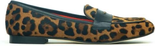 Prosperine Luipaardprint Loafer met leren zool
