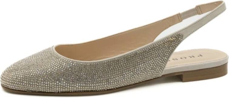 Prosperine Platina kristal platte schoenen Gray Dames