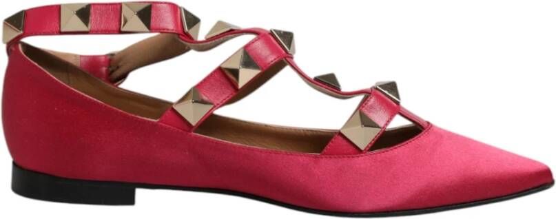 Prosperine Rode Gouden Studded Ballet Flats Schoenen