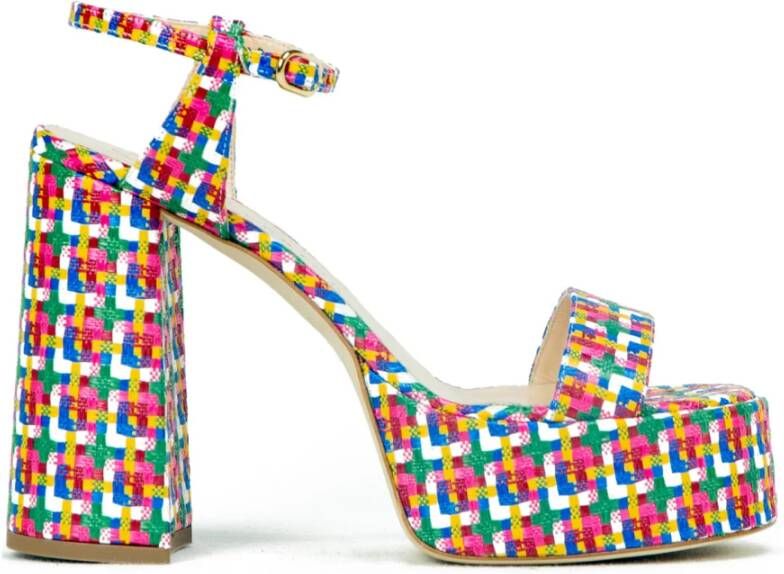 Prosperine Sandaal van geruite stof met 110 mm hak Multicolor Dames