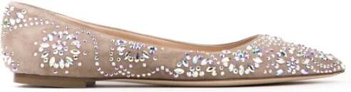 Prosperine Suede Ballerina met Holografische Kristallen