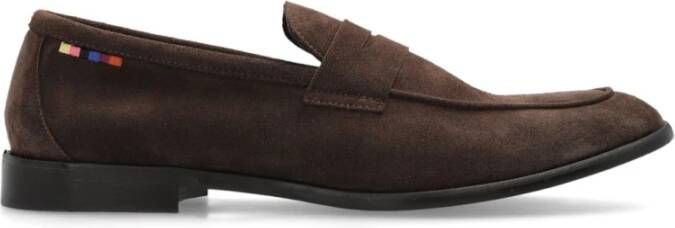 PS By Paul Smith Bruin Leren Blokhak Instap Schoenen