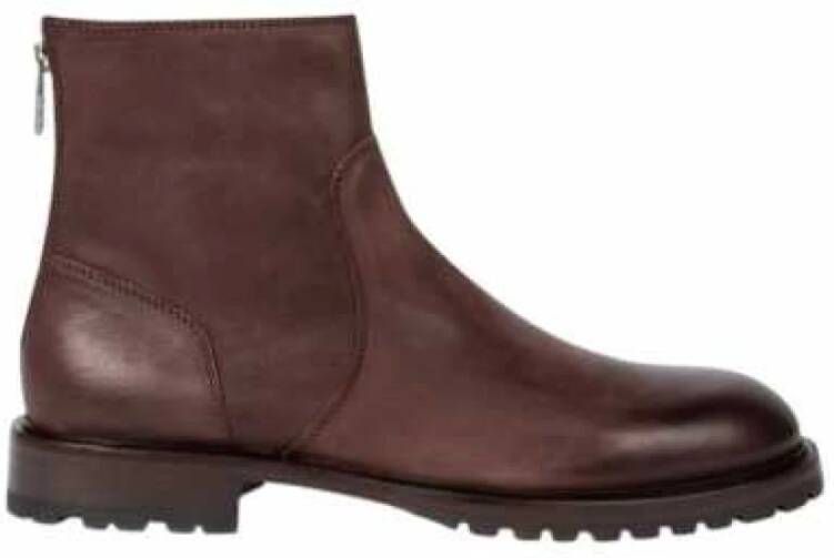 PS By Paul Smith Chocolade Leren Ritslaarzen Falk Model