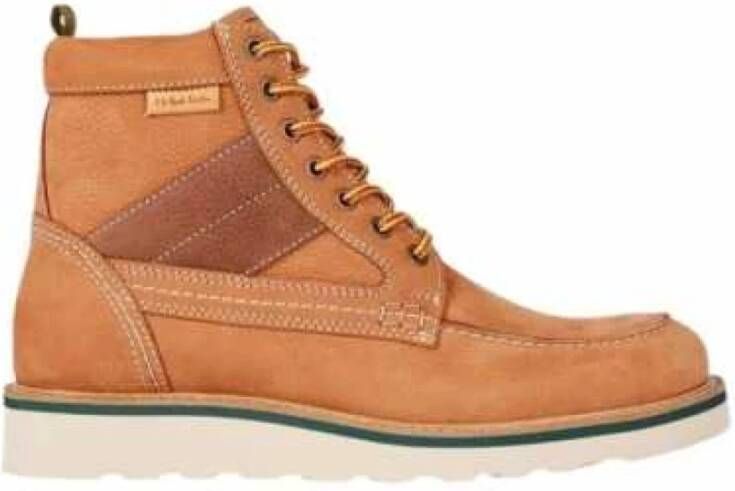 PS By Paul Smith Gestreepte veterschoenen van natuurlijk bruin leer