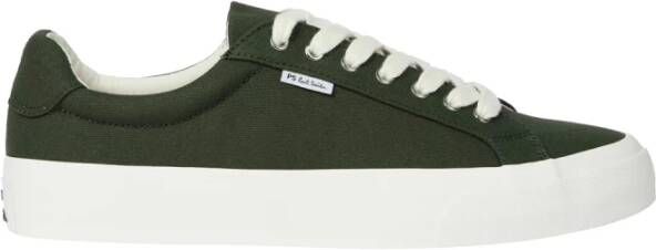 PS By Paul Smith Groene Canvas Lage Top Veterschoenen