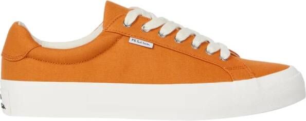 PS By Paul Smith Oranje Canvas Lage Top Veterschoenen