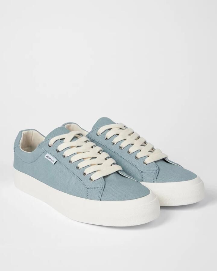 PS By Paul Smith Blauwe Canvas Lage Top Veterschoenen