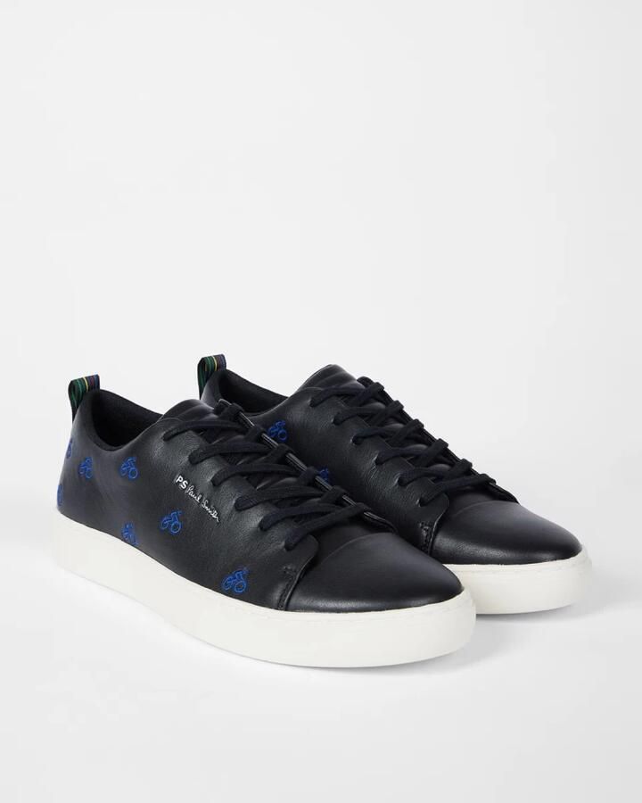 PS By Paul Smith Geborduurde Leren Sneakers voor Fietsers