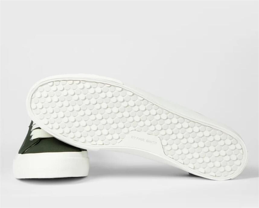 PS By Paul Smith Groene Canvas Lage Top Veterschoenen