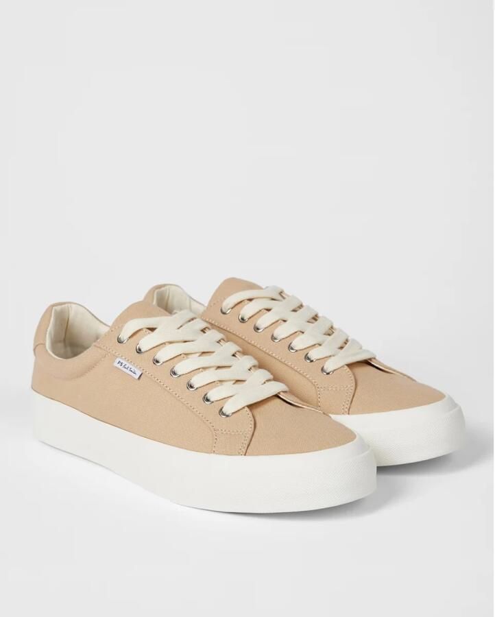 PS By Paul Smith Laag Uitgesneden Beige Canvas Sneakers