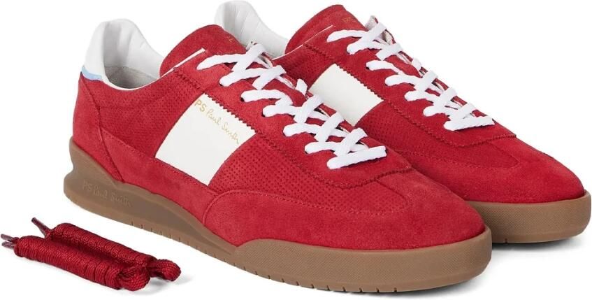 PS By Paul Smith Rode Suède Veterschoenen