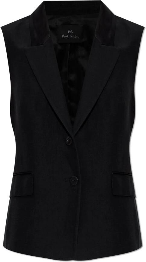 PS By Paul Smith Turtleneck Vest met Gesloten Revers