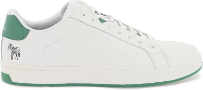 Paul Smith Witte Sneakers met Limoengroene Accenten White Heren